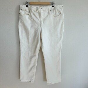 Madewell Jeans 33P White Perfect Vintage High Rise Ankle Denim Stretch